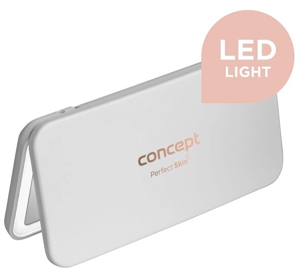 Concept KZ2010 - Oglindă cosmetică PERFECT SKIN cu LED, 1,5 W/5 V, 300 mAh, albă
