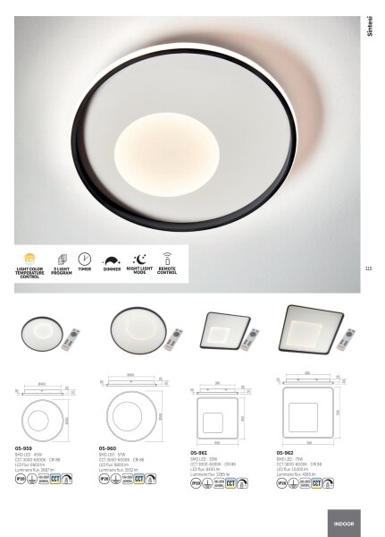 Plafonieră LED dimabilă Redo 05-959 SINTESI LED/45W/230V 3000-6000K + telecomandă