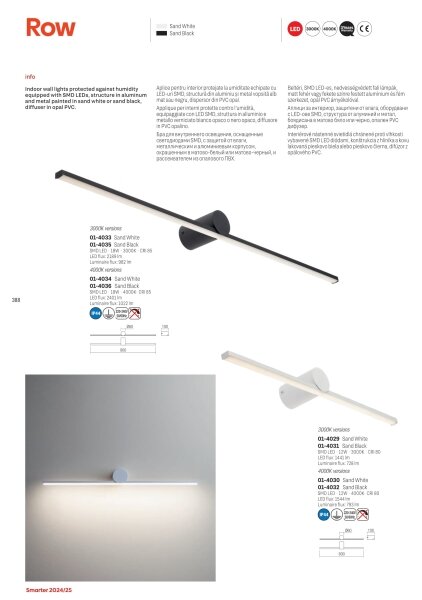 Aplică LED pentru oglindă de baie Redo 01-4036 ROW LED/18W/230V IP44 negru
