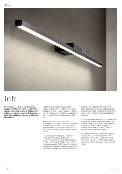 Aplică LED pentru oglindă de baie Redo 01-3268 ASTON LED/12W/230V IP44 alb