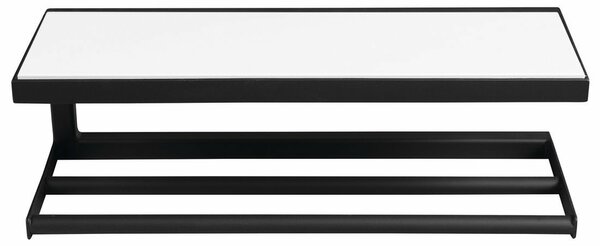 SAPHO Ska401 Raft de perete Ska 45 x 14 x 16 cm ,negru mat cu blat MDF alb