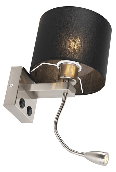 Lampa de perete moderna din otel cu abajur negru - Brescia