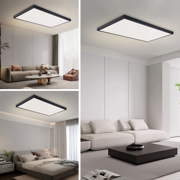 Brilagi - LED Plafonieră LED pentru baie FRAME, 96W, 230V, 120x60 cm, IP44, negru