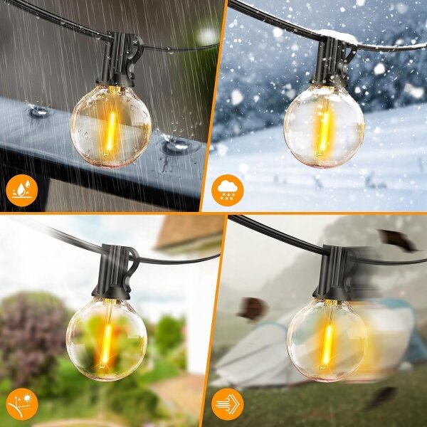 Ghirlandă LED dimerizabilă pentru exterior 25xE12/1W/24/230V, 17,5 m, IP65, neagră + telecomandă