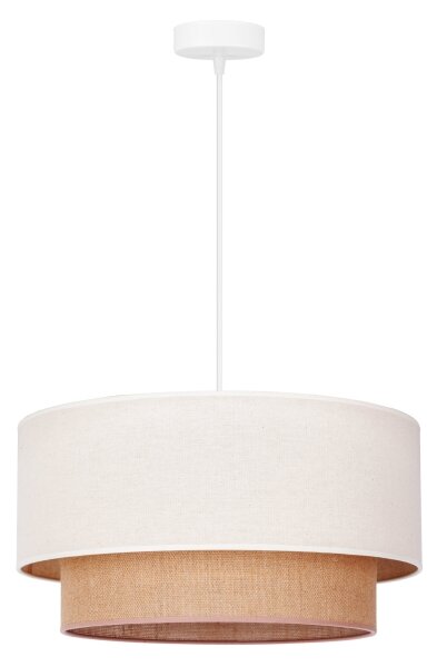 Lustră pe cablu Duolla BOHO 1xE27/40W/230V d. 45 cm crem/maro