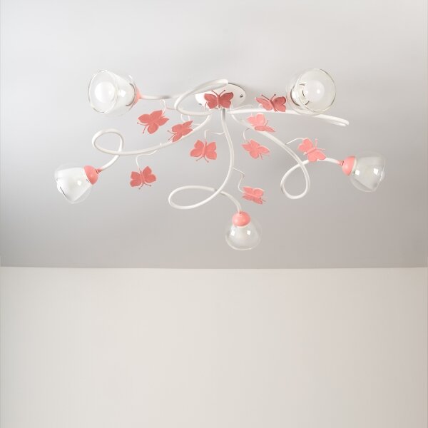 Lustră aplicată pentru copii BUTTERFLY 5xE14/6W/230V ONLI