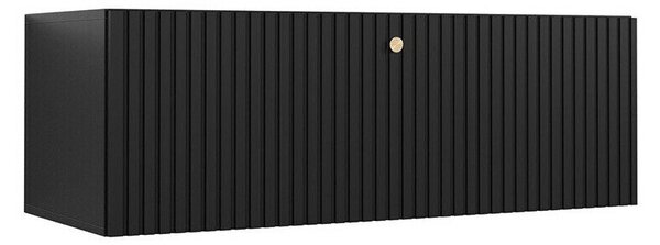 Comodă TV Anulio, Negru, MDF, PAL laminat, 34x100x40cm, 18 kg