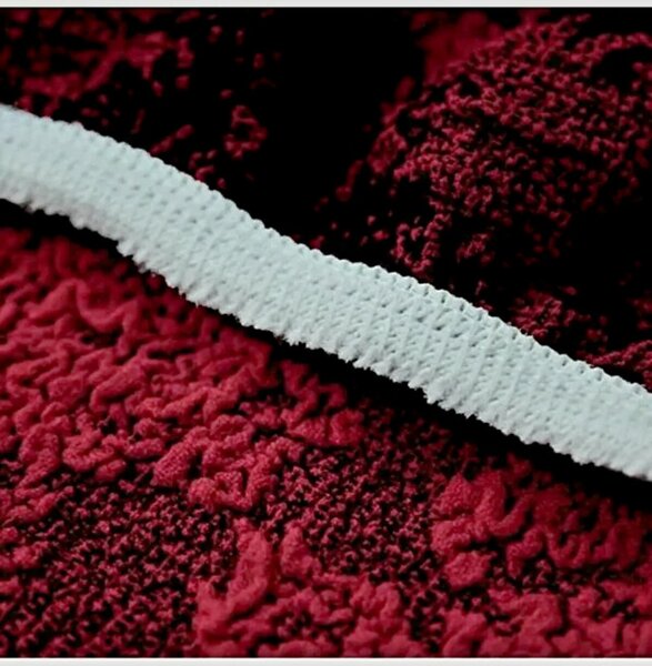 Set 6 huse elastice pentru scaune, model Jacquard, Bordo