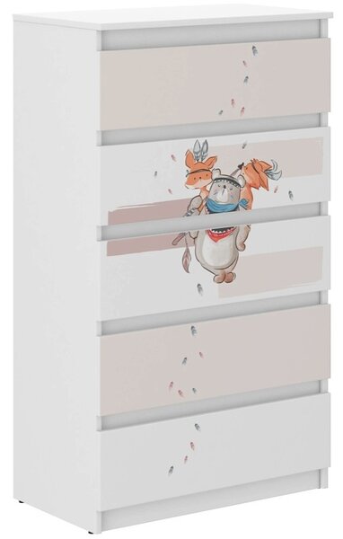 Comodă de calitate cu animale pentru copii 121x40x70 cm