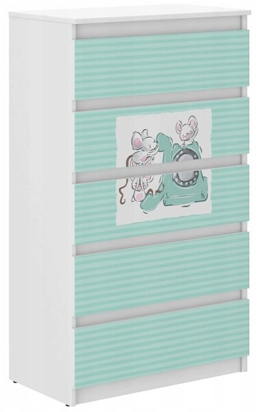 Comodă de calitate cu şoareci pentru copii 121x40x70 cm