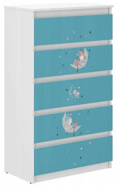 Comodă de calitate pentru copii cu motiv cer de noapte 121x40x70 cm