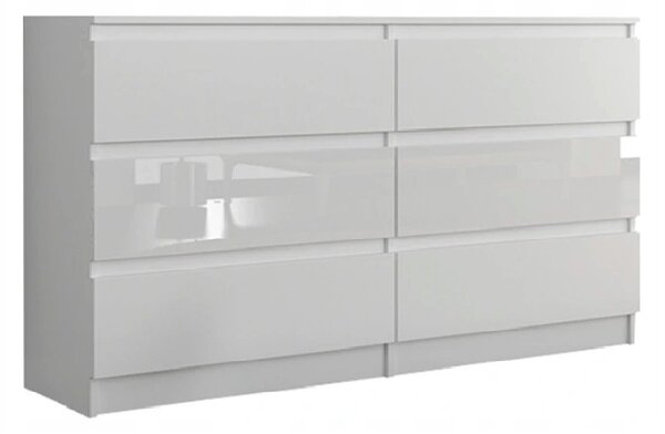 Comodă copii alb lucios, 77 x 30 x 140 cm