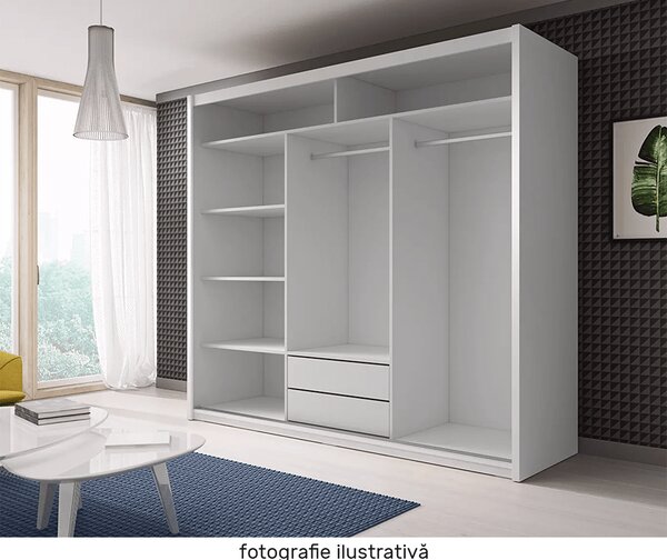 KONDELA Dulap cu uşi glisante, stejar wotan, 235x216, CHIARA