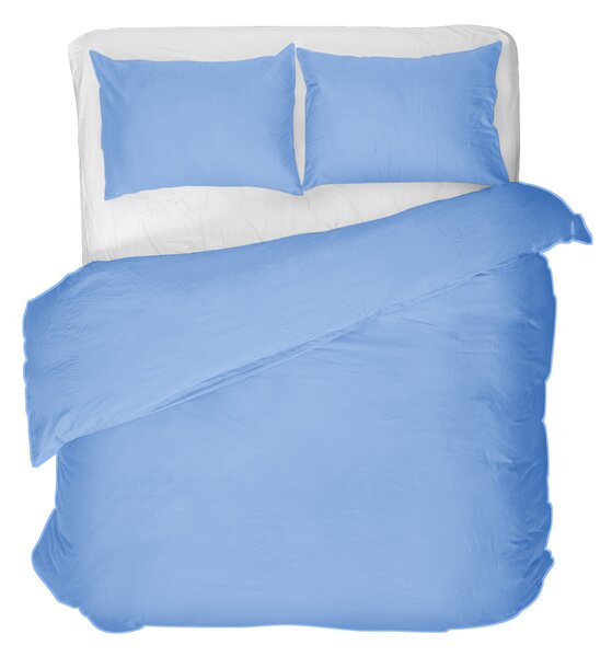 Lenjerie de pat jersey, cu fermoar, 140 gr/mp, bleu ciel, 24, 100% bumbac, Gecor