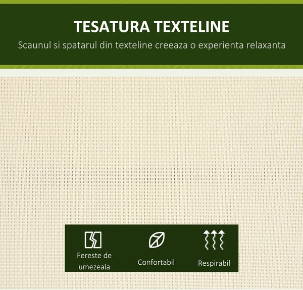 Outsunny Balansoar cu 2 Locuri de Gradina pentru Exterior, 140x118x162cm Bej | Aosom Romania