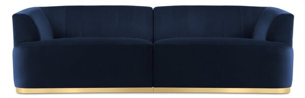 Canapea cu 3 locuri Goct cu tapiterie din catifea, albastru royal