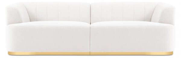 Canapea cu 3 locuri Goct cu tapiterie din tesatura structurala boucle, alb