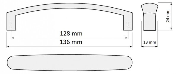 Maner model OLBIA, 128 mm, finisaj antic auriu