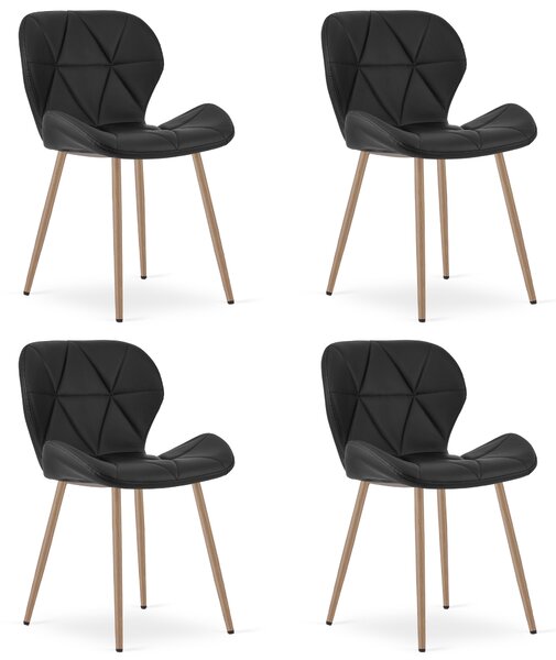 Scaun de masa MANGO din piele ecologica, neagra