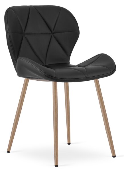 Scaun de masa MANGO din piele ecologica, neagra