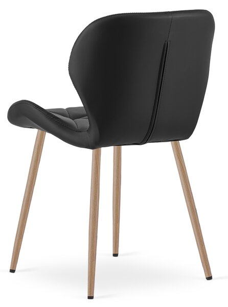 Scaun de masa MANGO din piele ecologica, neagra