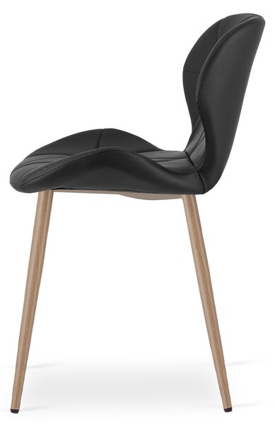 Scaun de masa MANGO din piele ecologica, neagra