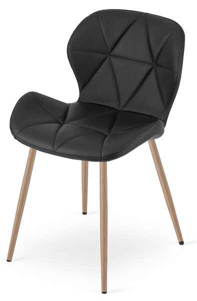 Scaun de masa MANGO din piele ecologica, neagra