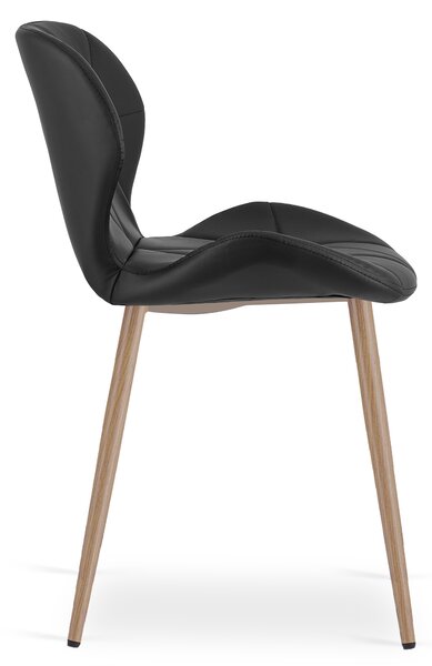 Scaun de masa MANGO din piele ecologica, neagra