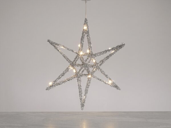 Stea de Craciun STARLIGHT cu iluminat LED 30 cm, argintiu