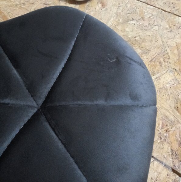 OFERTA Scaun de dining MANGO VELVET cu picioare negre, gri inchis II. calitate