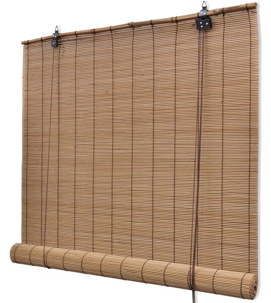 Jaluzea tip rulou, maro, 140 x 220 cm, bambus