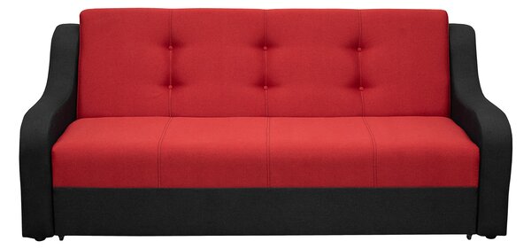 Canapea VALY extensibila, 3 locuri, cu lada depozitare, rosu, 215x90x95 cm