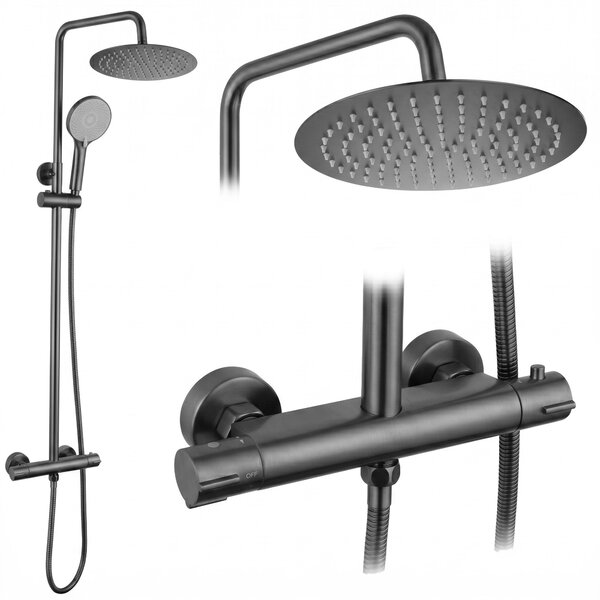 Set de duș fără pipă cu termostat Rea Lungo Titan