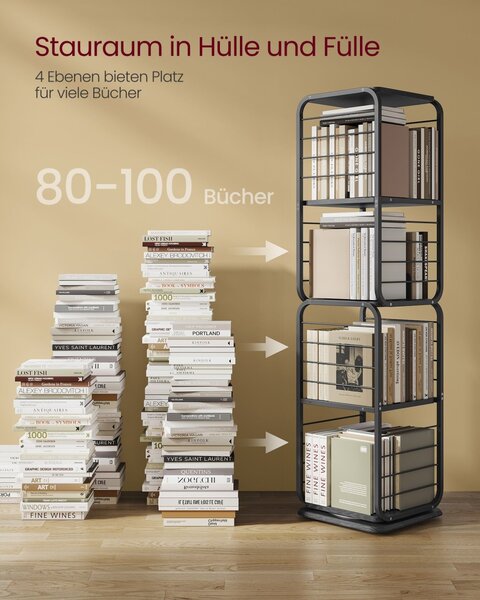 Biblioteca Vasagle Negru 43x43x158 cm