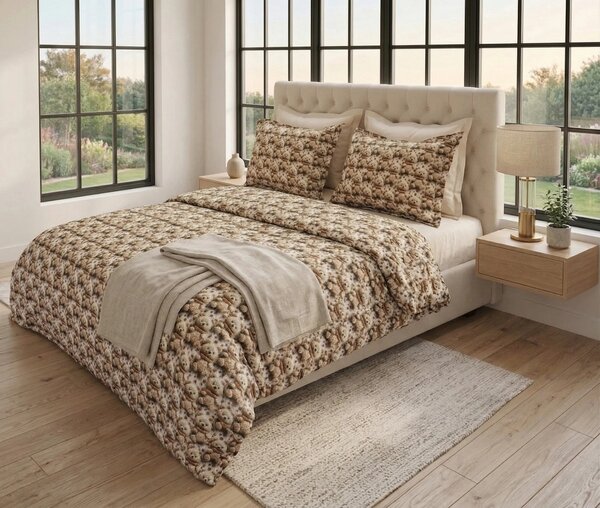 Lenjerie pat Ranforce 100% Cotton Pro (Raw Linen)