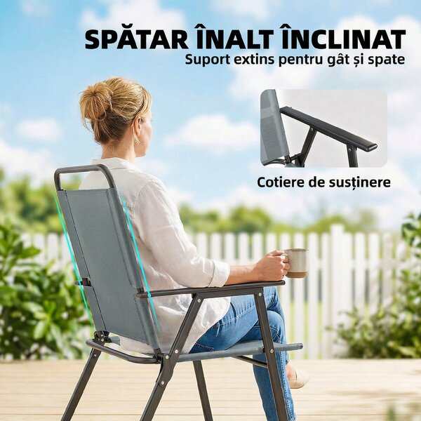 Outsunny scaun pliabil compact pentru terasă | Aosom Romania