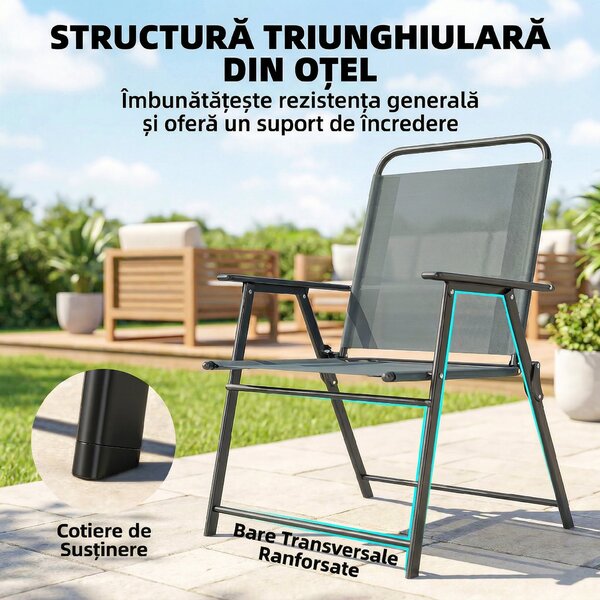 Outsunny scaun pliabil compact pentru terasă | Aosom Romania
