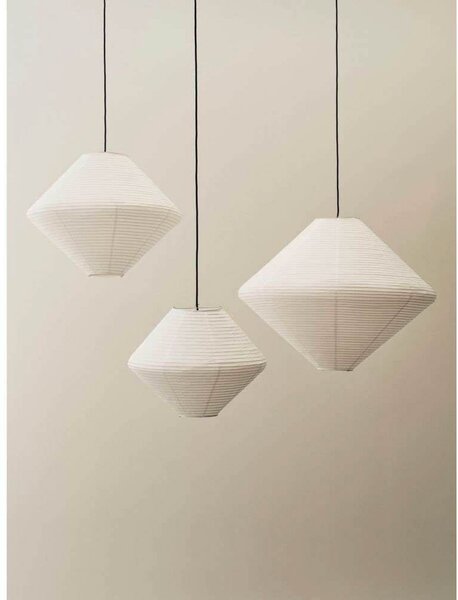 HAY Abajur Diamond, Ø50 cm, alb, hârtie/bambus, Alb, Camera de zi / sufragerie, Hârtie / Carton, Scandinavă