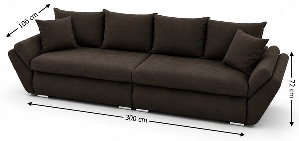 Canapea Extensibilă Confort cu Spumă HR, Maro Închis