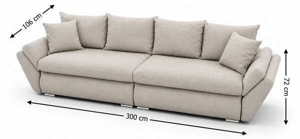 Canapea Extensibilă Confort cu Spumă HR, Bej Închis
