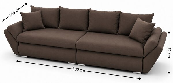 Canapea Extensibilă Confort cu Spumă HR, Maro