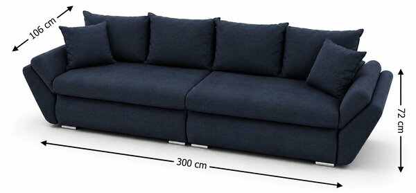 Canapea Extensibilă Confort cu Spumă HR, Bleumarin Închis