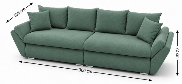 Canapea Extensibilă Confort cu Spumă HR, Verde Mentă