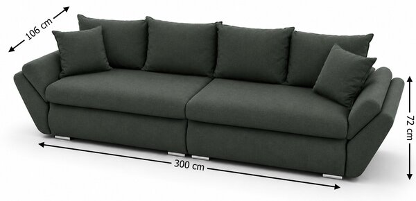 Canapea Extensibilă Confort cu Spumă HR, Verde Închis