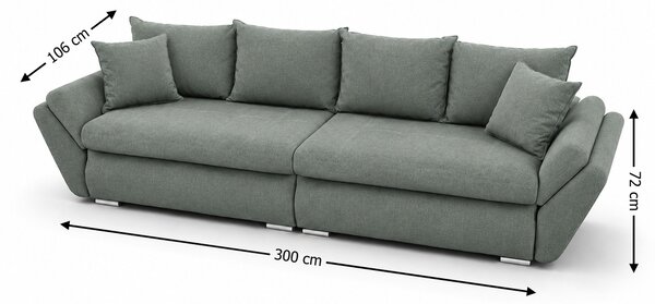 Canapea Extensibilă Confort cu Spumă HR, Gri