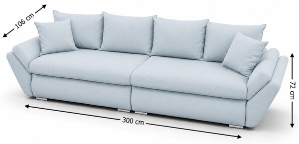 Canapea Extensibilă Confort cu Spumă HR , Bleu Deschis
