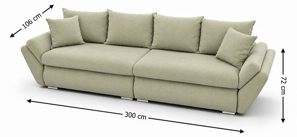 Canapea Extensibilă Confort cu Spumă HR, Gri deschis