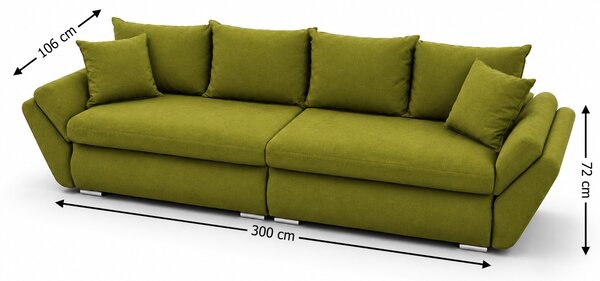 Canapea Extensibilă Confort cu Spumă HR, Verde olive