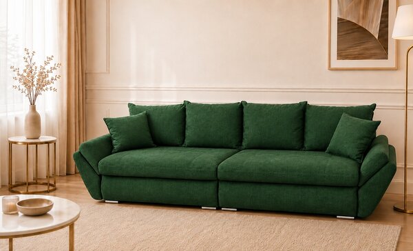 Canapea Extensibilă Confort cu Spumă HR, Verde Smarald