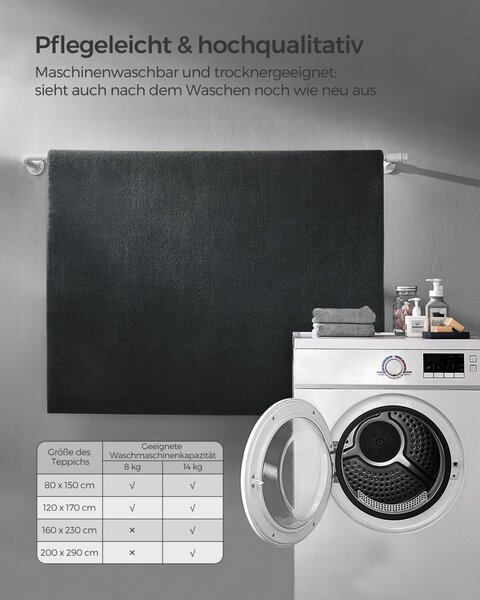 Covor Songmics Gri inchis 230x160x0.1 cm